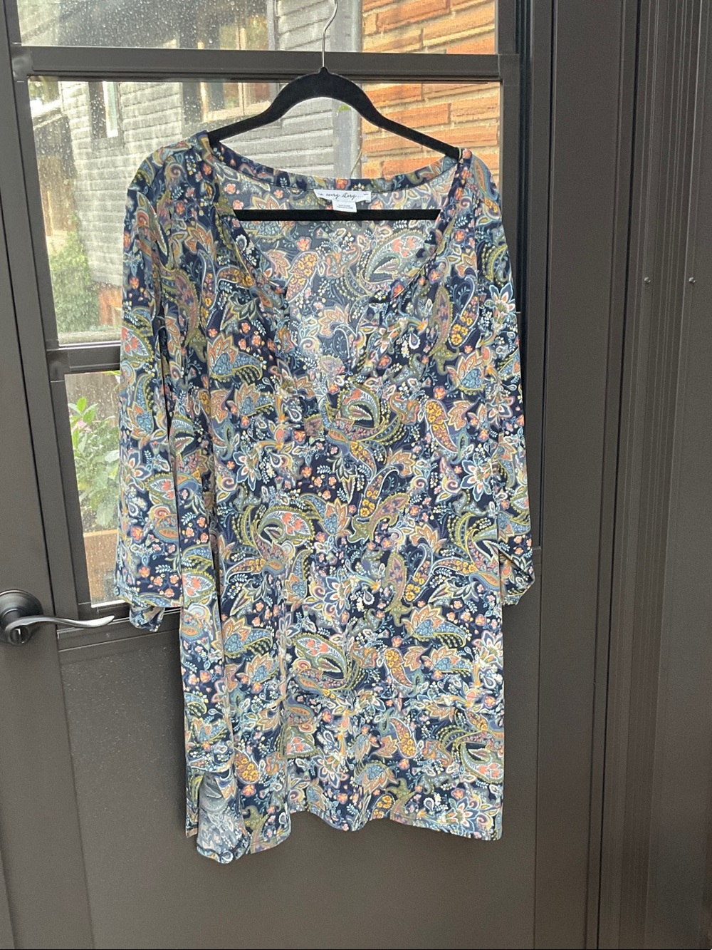 Penningtons Navy Paisley 3/4 Sleeve Tunic